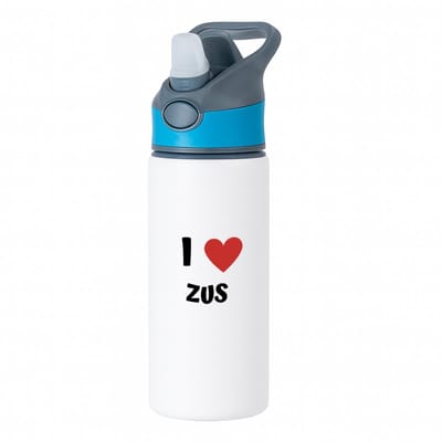 Hacebo® - I love zus waterfles met rietje blauw - Zus - de liefste zus - verjaardag - cadeautje voor zus - zus artikelen - kado - geschenk - water fles - 650ML