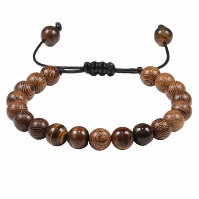 Fako Bijoux® - Armband - Sandelhout & Tijgeroog - 8mm - Bruin