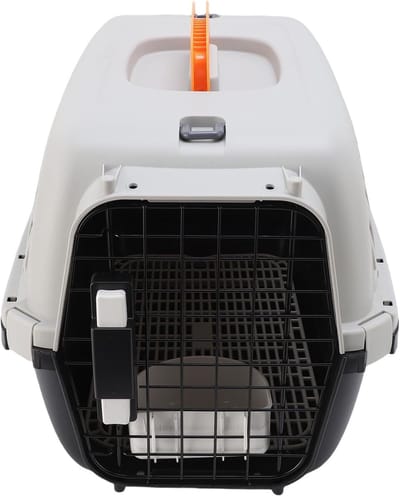Dierendraagtas Plastic - Reismand Huisdier - Veilig Vervoer - Ruim Interieur - 48x32x32cm - Zwart