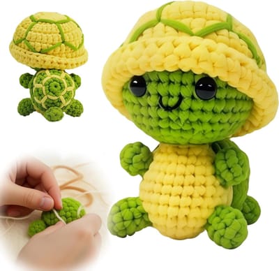 Complete haakset voor beginners met instructies, Amigurumi haakpakket voor dieren, ideaal voor volwassenen en kinderen die haken leren - Schildpad en meer dieren