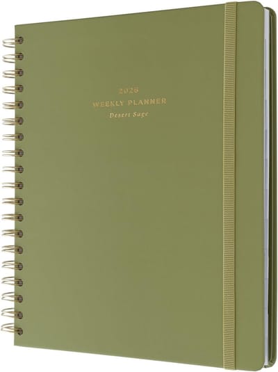 Famanu - Academic Diary 2025-2026 Week To View - Desert Sage | Academic Planner 2025-2026 Met Stickers & Tabs, Student Essentials Voor...