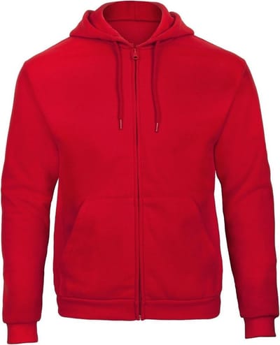 Hoodie Full Zip Maat L (Kleur Donker Rood)