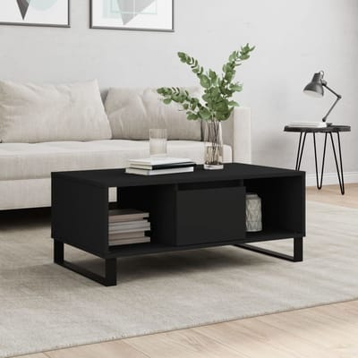 vidaXL - Salontafel - 90x50x36,5 - cm - bewerkt - hout - zwart