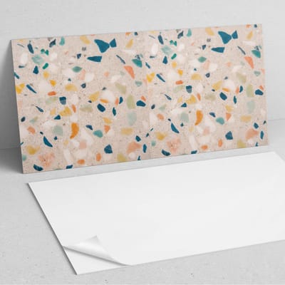 Coloray Wandpanelen Zelfklevend - Patroon met kleurrijke fragmenten PVC Wandpaneel - 100 cm x 50 cm - Grijs Wandbekleding Zelfklevend - 1 stuk - Texturen Wandpanelen Zelfklevend - Keuken Wandpanelen - Wandpanelen Badkamer