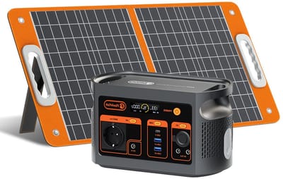 Draagbare Powerstation – Mobiele Generator – Noodstroomvoorziening – Camping Accu – Powerbank – 300W Met 60W Zonnepaneel – 222Wh LiFePO4 Accu – 230V Pure Sinus Output