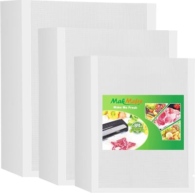 Dailygoods- Vacuümzakken 300 stuks - 15x25cm/20x30cm/25x33cm - BPA-vrij - Noppenstructuur - Perfect voor sous-vide koken - Houdt versheid binnenin - Voedselbewaarzakken