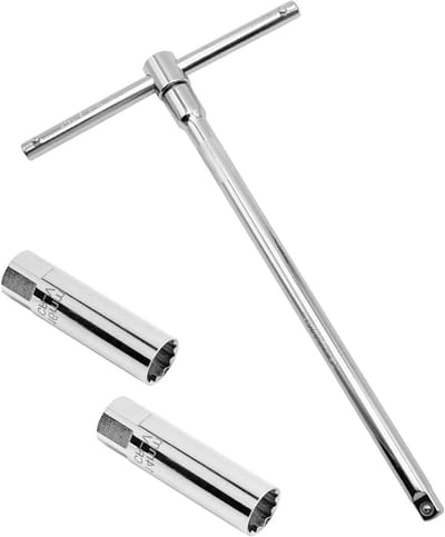 Bougiesleutel Set - Verwijderaar Installateur - Motoronderhoud - Verstelbare Schuifstang - 14mm en 16mm - Zilver