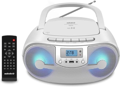 Draagbare CD Speler - Boombox Radio - Muziek Luisteren - Met Bluetooth - Batterij Aangedreven - Zwart