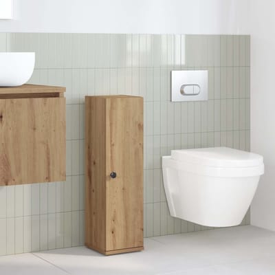 vidaXL - Badkamerkast - met - rolhouder - 20,5x22x72 - cm - artisanaal - eikenkleur