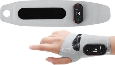 Handmassage Apparaat - Elektrische Polsband - Therapeutische Ontspanning - 8 Modi 19 Niveaus - 33 x 8 x 1 cm