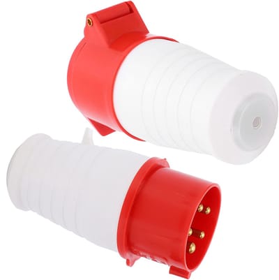 Allecto - 16A 5-pins Industriële Stekkerkoppeling - Waterdicht stopcontact - Geschikt voor binnen en buiten - 3-fase connector - 220-380V/240-415V ...