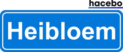 Hacebo - Plaatsnaam Sticker - 29x10 CM - Heibloem sticker - Verkeersborden sticker - grappige cadeaus - Heibloem