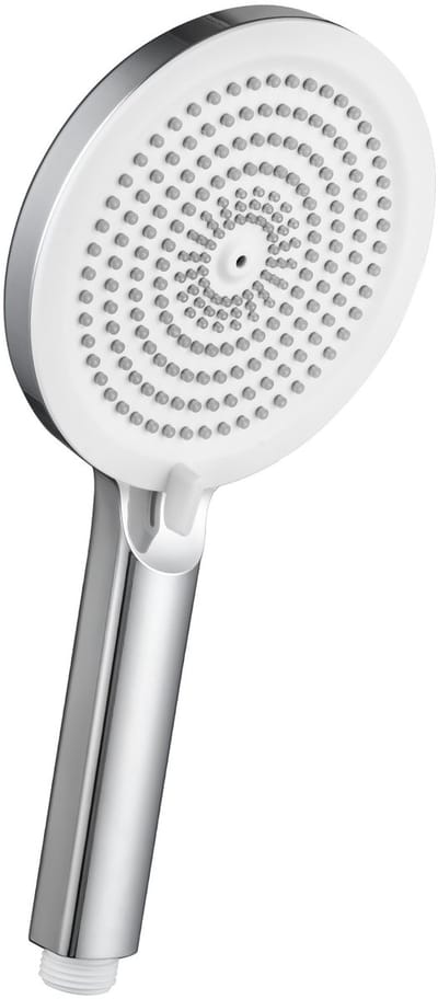 DERW MAX Ronde Handdouche - 4 Straalstanden (Regen/Pulsatie/Massage/Meng) - Schakelaar met Draaiknop - Chroom/Wit - G1/2 Universeel