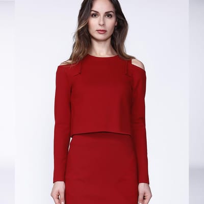 Offs-schouders crop top in jersey