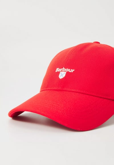 Barbour Unisex Baseball Cap – One Size – Rode Katoenen Pet Verstelbaar
