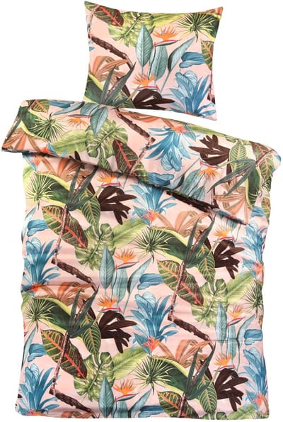 Decoware Dekbedovertrek Tropical Paradise 140x200 cm - Microvezel - Tropisch Thema - Met Kussensloop - Eenpersoons