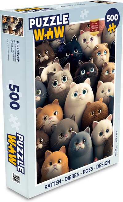 Puzzel Katten - Dieren - Poes - Design - Meiden - Jongens - Legpuzzel - Puzzel 500 stukjes
