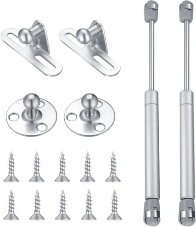 Hydraulische gasdrukveer 100 Nm - 10 kg demper voor compressie, bevestigingsmaterialen en zachte sluitingen - set van 2