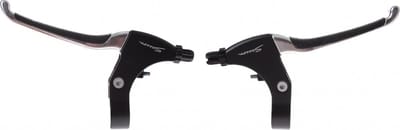Saccon Remhendel set - aluminium - zwart/zilver - vier-vinger ontwerp - 10 cm grip - 22.2 mm klem - set van 2