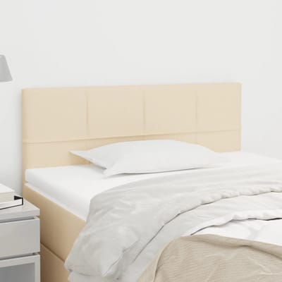 vidaXL - Hoofdbord - 90x5x78/88 - cm - stof - crèmekleurig