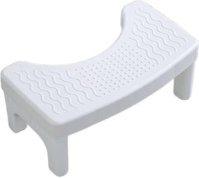 Toilet Stool for Adults, Foldable Toilet Stool, Toilet Stool to Improve Toilet Stool, Helps Irritable Bowel Syndrome, Blockage and Hemorrhoids (White)