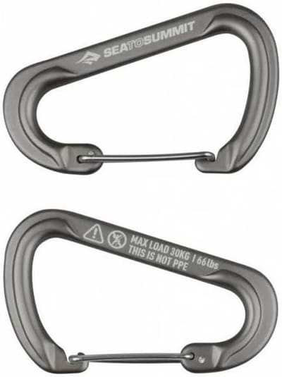 Set van 2 Grote Karabijnhaken met Kliksluiting - Aluminium en RVS