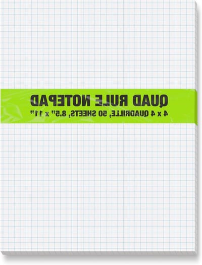 Grafiek Papier Pad - Raster Papier - Tekenen Ontwerpen - Dubbelzijdig Bedrukt - 8.5x11 Inch - Blauw Wit