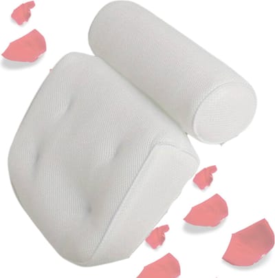 Nivard Badkussens Voor In Bad - Badkussen - Hoofdsteun Bad - Nekkussen Bad - Antislip - Spa Kussen - Jacuzzi Accessoires - Wit
