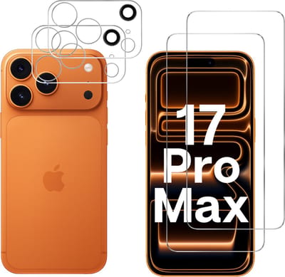 Screenprotector geschikt voor iPhone 17 Pro Max - 2 stuks Beschermglas van glas Transparante glazen schermbeschermfolie + 2 stuks Camera Protector