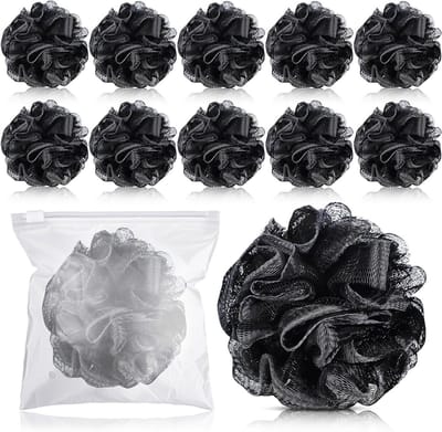 Reis Loofahs - Douche Sponzen - Dagelijkse Reiniging - Individueel Verpakt - 12 Stuks - Zwart en Wit