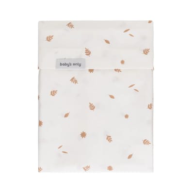 Baby's Only Ledikant laken Maple - Beige/Wit - Met Bladeren motief - 120x150 cm - 100% katoen