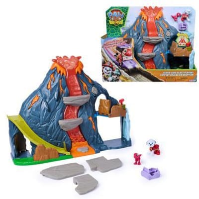 PAW Patrol - De Dino Film Super Lava Blast Volcano-speelset met licht en geluid Marshall- en Rhubarb-actiefiguren
