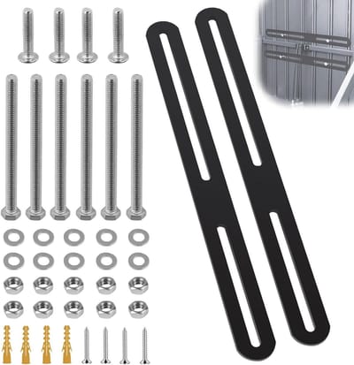 ByShane - Bevestigingsbeugels voor brievenbus - Set van 2 - Roestvrijstalen houders - Sleutelkast / sigarettenhouder bevestiging - Plat connector voor houten meubels - Mat zwart - 280 x 24 x 3 mm