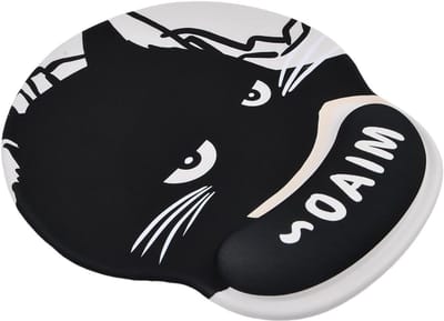 Ergonomische Muismat met Polssteun, Schattige Kat Design, Geheugenfoam en Antislip Onderkant voor Comfort en Pijnverlichting