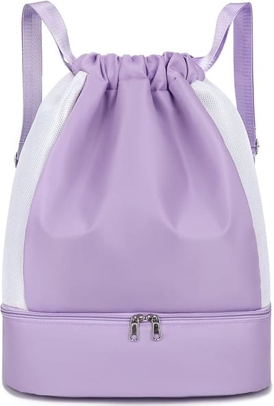 Trekkoordzakken-Waterdichte Backpack Gym Bag met Schoenenvak en Vochtige Vak- Heren Verstelbaar Ultralight Trekkoordtas Gymtas Sporttas voor Sports School Reizen Zwemmen- Unisex