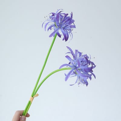 Spinlelie - blauw - zijden bloemen - 3 stelen - onderhoudsvrij - 50 cm - kunstbloemen