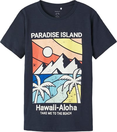 Name it t-shirt jongens - blauw - NKMzarsten - maat 116