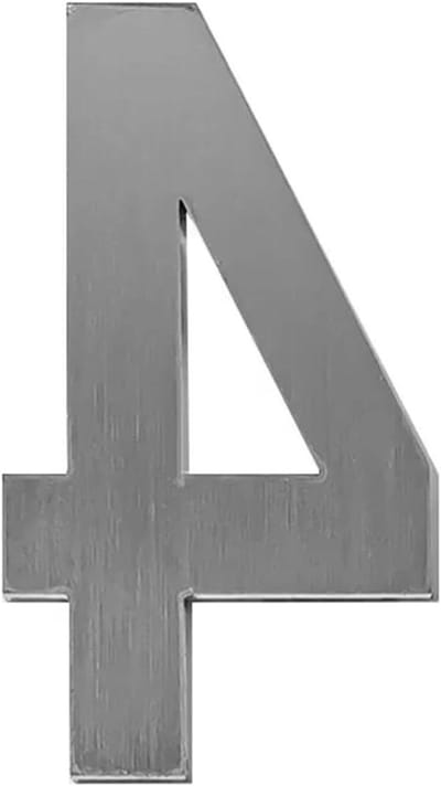 Huisnummer Sticker - Adresbordje Deur - Huis Herkenbaar Maken - Roestvrij Staal - 7.5 cm - Zilver