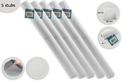 Anti-slipmat wit 50 x 150 - 5 stuks in de verpakking - Voor keuken en diversen - Keukenlade beschermer of ondertapijt beschermer - Mat voor bescherming - Antislip kast - Anti slip mat - Lade bescherming - Badkamer