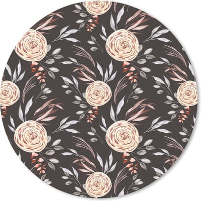 Muismat rond 20x20 cm - Mousepad Rozen - Bruin - Patronen - Ronde muismatten
