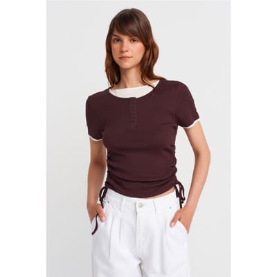 Dames Katoenen Slim Fit Crewneck T-Shirt