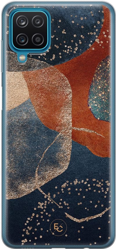 Hoesje geschikt voor Samsung Galaxy A12 - Abstract Terracotta - Soft Case - TPU - Print - Multi - ELLECHIQ