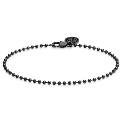 Essentials | 2,5 mm Gunmetal Zwarte Ketting met Bolletjes Schakels