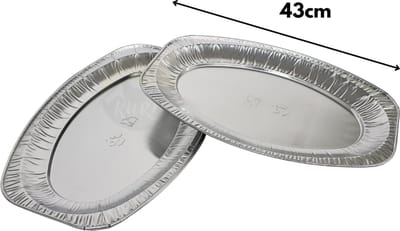 KURTT - 20 aluminium serveerschalen (43 cm) - servies schalen - aluminium schalen - platte schalen - barbecue - catering schaal