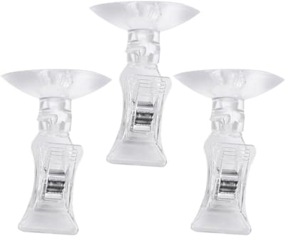 Vis- en Groentehouder met Zuignap voor Aquaria - Transparante Liner Clip, Voedingshulpmiddelen, 3 Stuks, Aquarium Accessoires en Decoratie