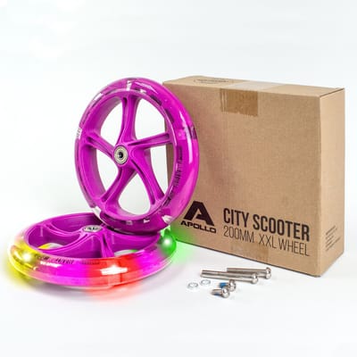 Apollo City Scooter 200mm Vervangende LED wielenset - Pro Wheels met ABEC 7 kogellagers, vervangende wielen voor step passend voor City-Scooter