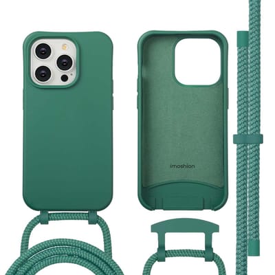 imoshion Hoesje - Geschikt voor iPhone 14 Pro - Color Backcover met afneembaar koord geschikt voor MagSafe - Donkergroen