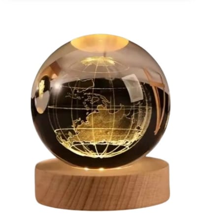 USB Nachtlamp LED Kristallen Bol Tafellamp – 3D Maan Planeet Galaxy Decor – Sfeerlamp voor Thuis – Tafellamp – Kinderkamer – Volwassenen – Kerstcadeau
