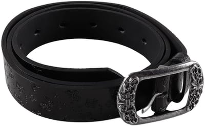 Dailygoods- Leren Riem Vintage - PU-leer - Bloemengesp - 105 cm - Zacht en Comfortabel - Geschikt voor Feesten en Dagelijks Gebruik - Jeansriem