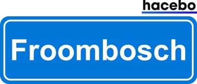 Hacebo - Plaatsnaam Sticker - 29x10 CM - Froombosch sticker - Verkeersborden sticker - grappige cadeaus - Froombosch